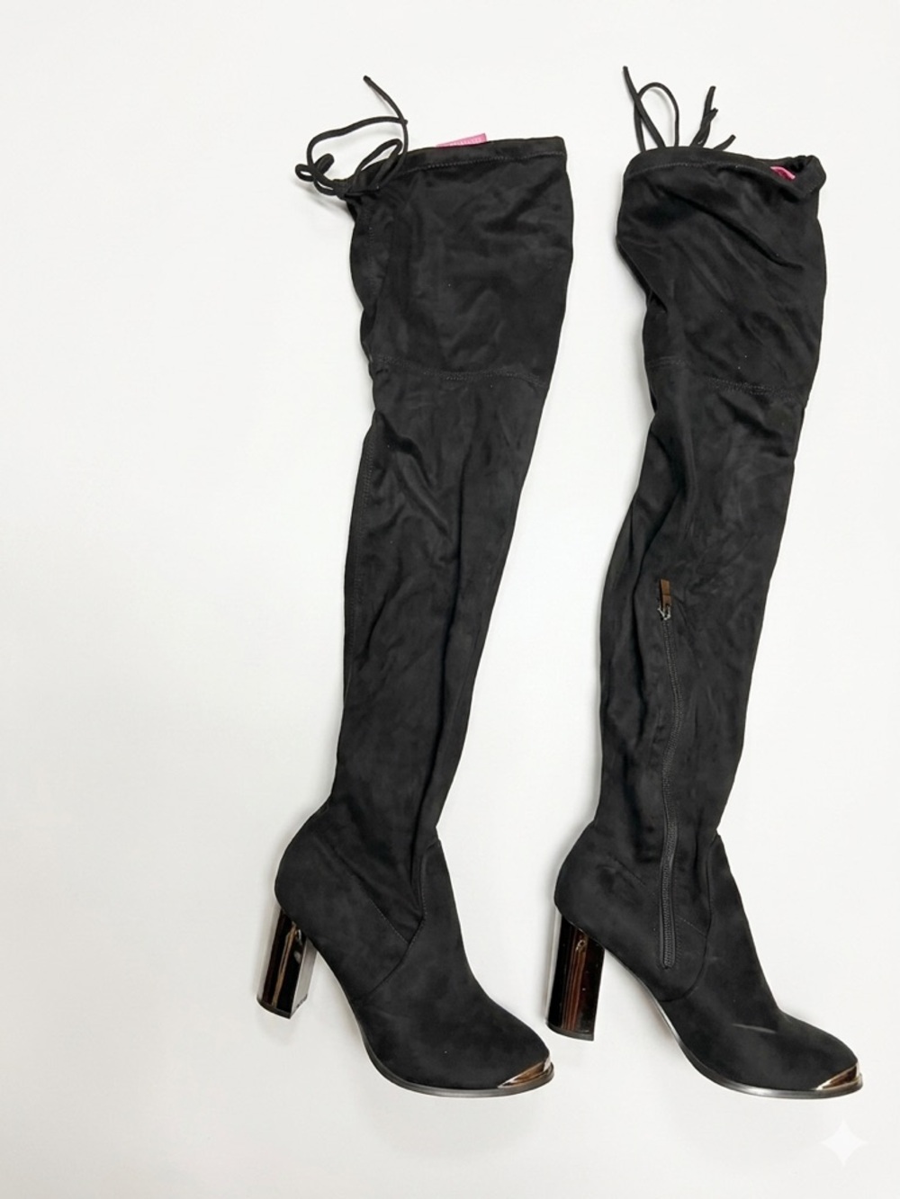 Catherine Malandrino Black faux Suede Over-the-Knee Block Heel Boots
